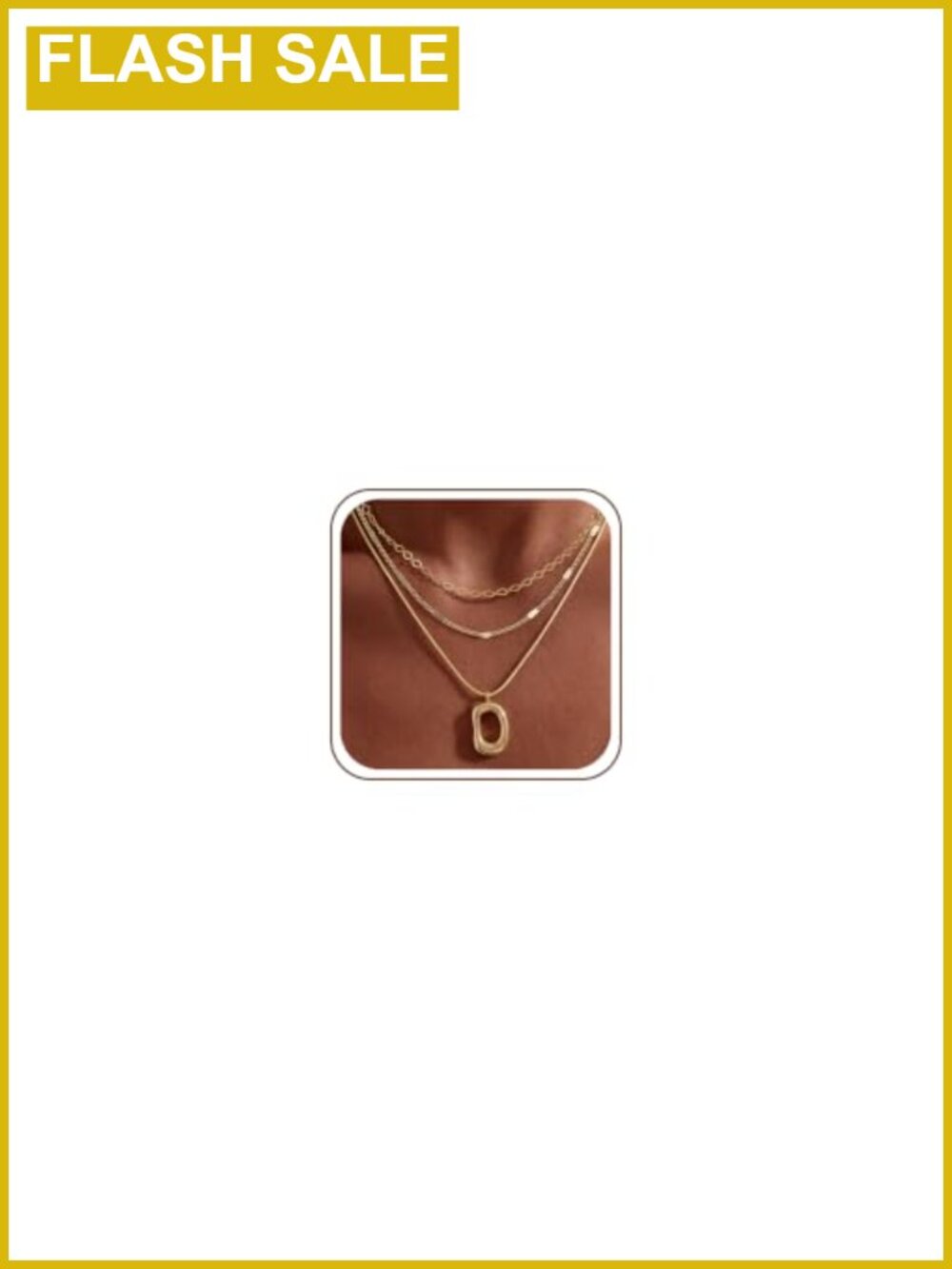 14K Gold Plated Layered Necklace Set Snake Chain Paperclip Pendant